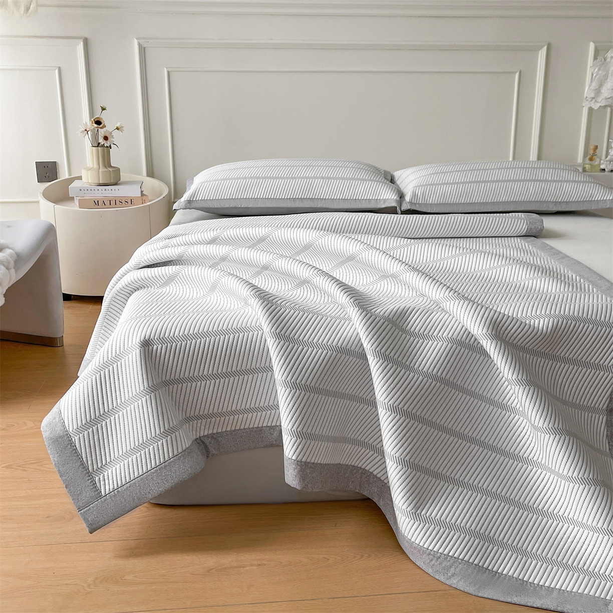 91家纺网 家纺一手货源 找家纺 慕木家纺 2026新款高端三明治硅胶复合PE100%乙纶提花冰豆豆凉席空调席韩版INS系列（提供买家秀） 韩INS-韩结床席款