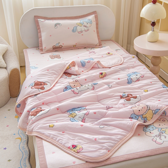 91家纺网 家纺一手货源 找家纺 （总）鱼宝 2026新款儿童夏被凉席三件套