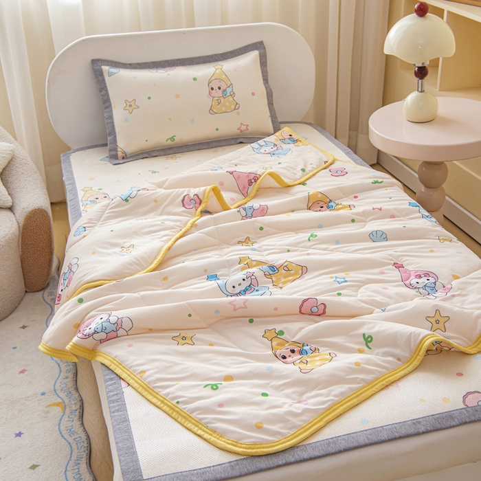 鱼宝 2026新款儿童夏被凉席三件套 星星梦