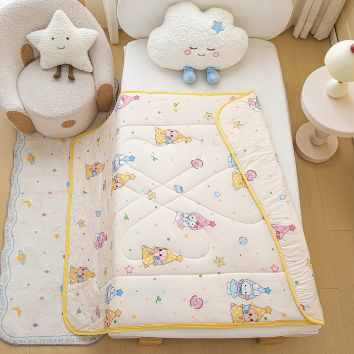 91家纺网 家纺一手货源 找家纺 鱼宝 2026新款儿童夏被凉席三件套 星星梦