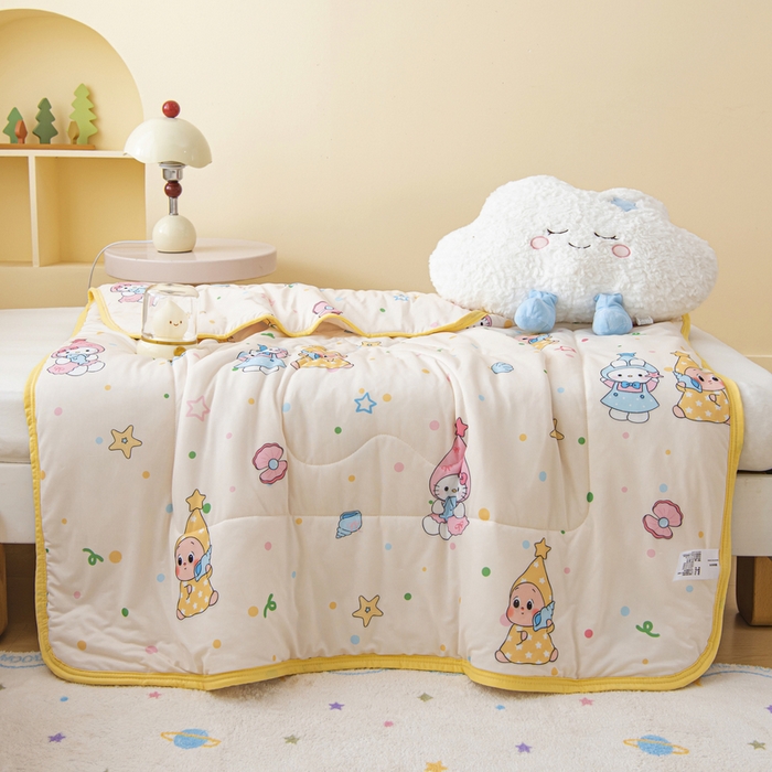 91家纺网 家纺一手货源 找家纺 鱼宝 2026新款儿童夏被凉席三件套 星星梦