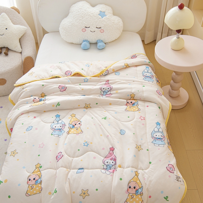 91家纺网 家纺一手货源 找家纺 鱼宝 2026新款儿童夏被凉席三件套 星星梦