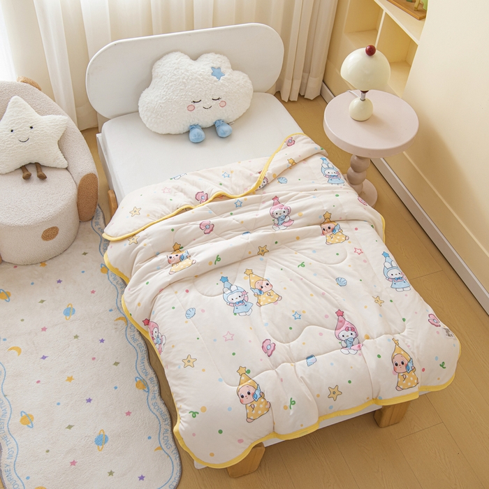 91家纺网 家纺一手货源 找家纺 鱼宝 2026新款儿童夏被凉席三件套 星星梦