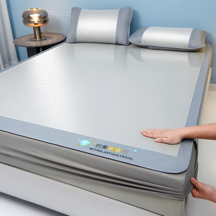 91家纺网 家纺一手货源 找家纺 （总）航途席业 2026新款抗菌三明治冰凉席床席床笠-思绪