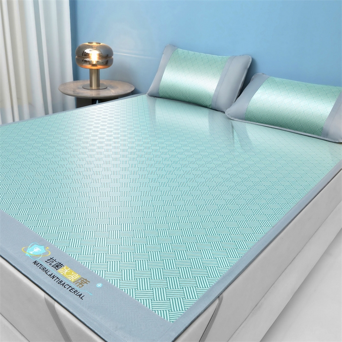 91家纺网 家纺一手货源 找家纺 航途席业 2026新款抗菌三明治冰凉席床席床笠-思绪 思绪 薄荷绿床席款
