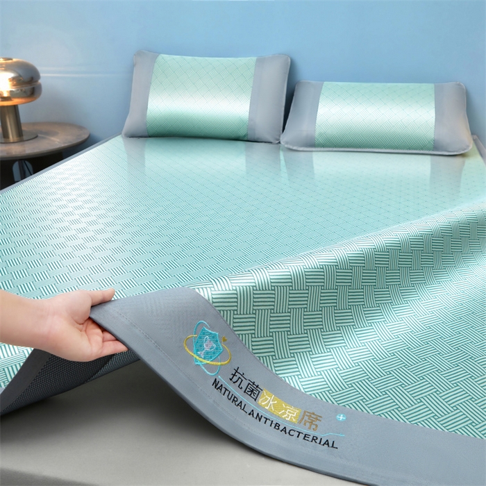91家纺网 家纺一手货源 找家纺 航途席业 2026新款抗菌三明治冰凉席床席床笠-思绪 思绪 薄荷绿床席款