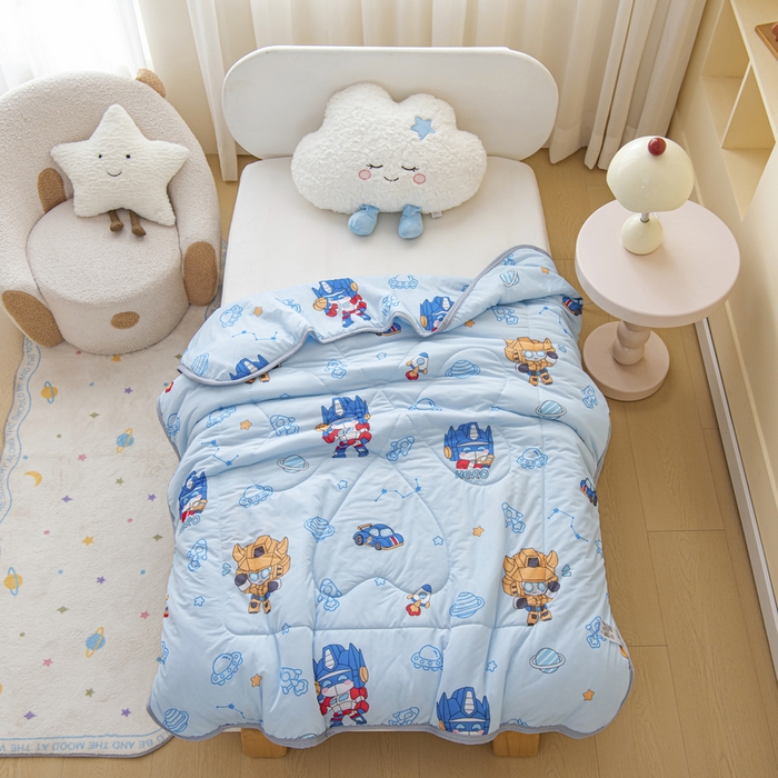 91家纺网 家纺一手货源 找家纺 鱼宝 2026新款儿童夏被凉席三件套 机器人