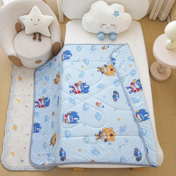 91家纺网 家纺一手货源 找家纺 鱼宝 2026新款儿童夏被凉席三件套 机器人