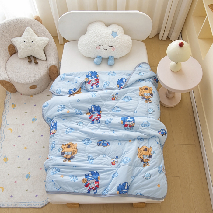 91家纺网 家纺一手货源 找家纺 鱼宝 2026新款儿童夏被凉席三件套 机器人