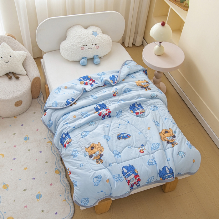 91家纺网 家纺一手货源 找家纺 鱼宝 2026新款儿童夏被凉席三件套 机器人