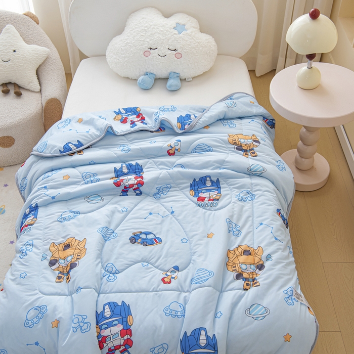 91家纺网 家纺一手货源 找家纺 鱼宝 2026新款儿童夏被凉席三件套 机器人