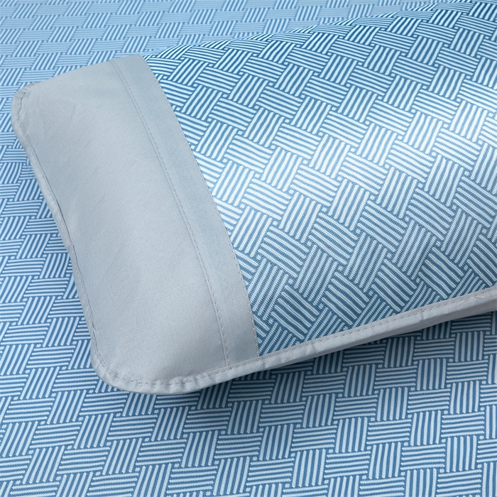 91家纺网 家纺一手货源 找家纺 航途席业 2026新款抗菌三明治冰凉席床席床笠-思绪 思绪 静谧蓝床席款