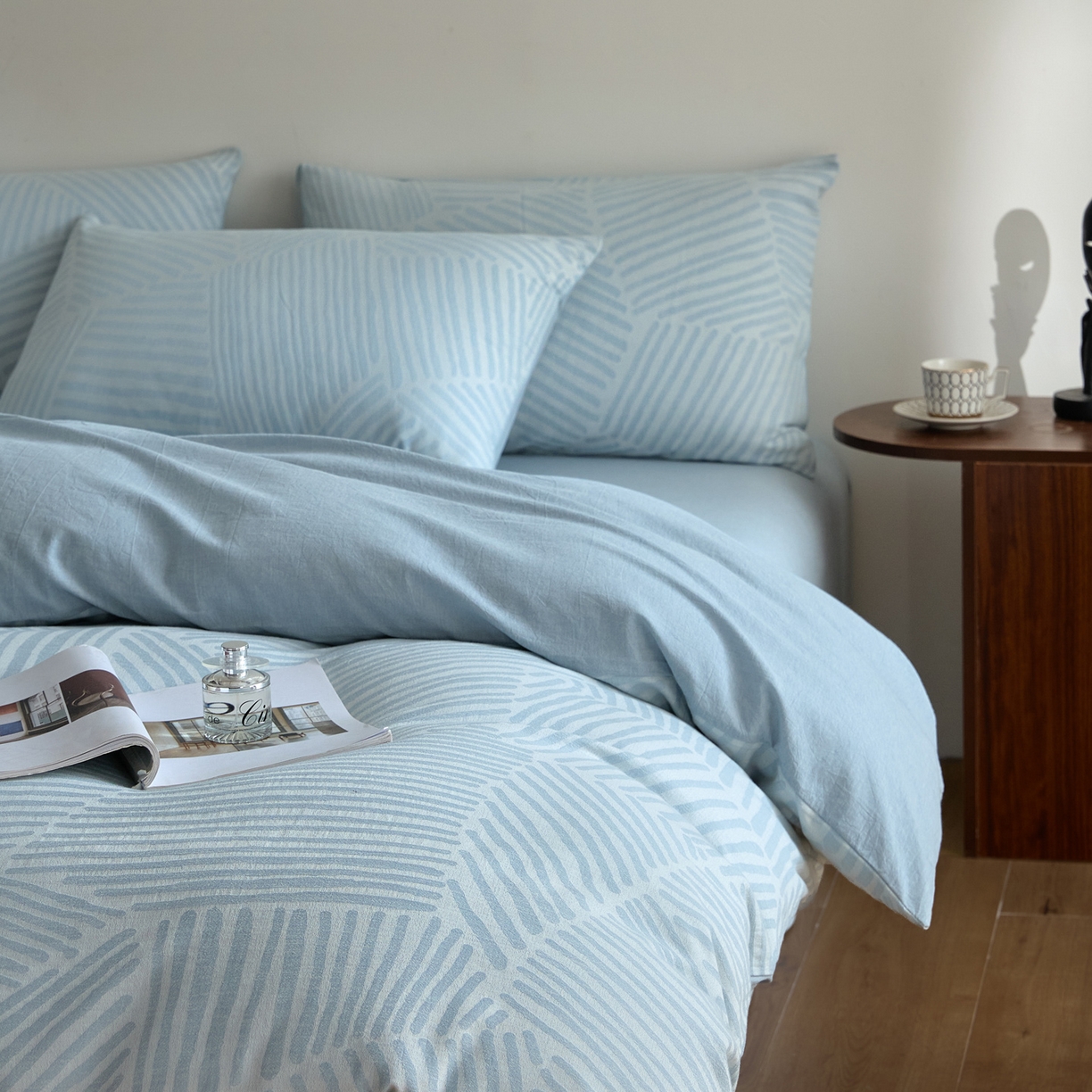 91家纺网 家纺一手货源 找家纺 （总）如一 2026新款A类色织提花全棉双层纱水洗棉四件套