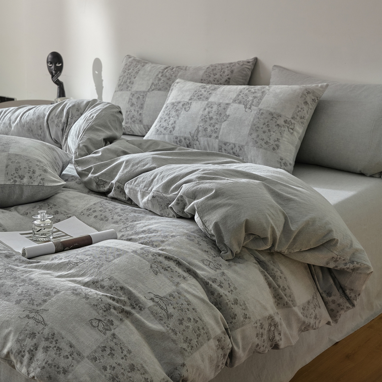 91家纺网 家纺一手货源 找家纺 （总）如一 2026新款A类色织提花全棉双层纱水洗棉四件套