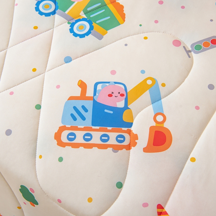 91家纺网 家纺一手货源 找家纺 鱼宝 2026新款儿童夏被凉席三件套 萌趣小车