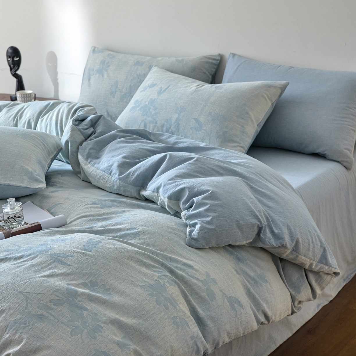 91家纺网 家纺一手货源 找家纺 （总）如一 2026新款A类色织提花全棉双层纱水洗棉四件套