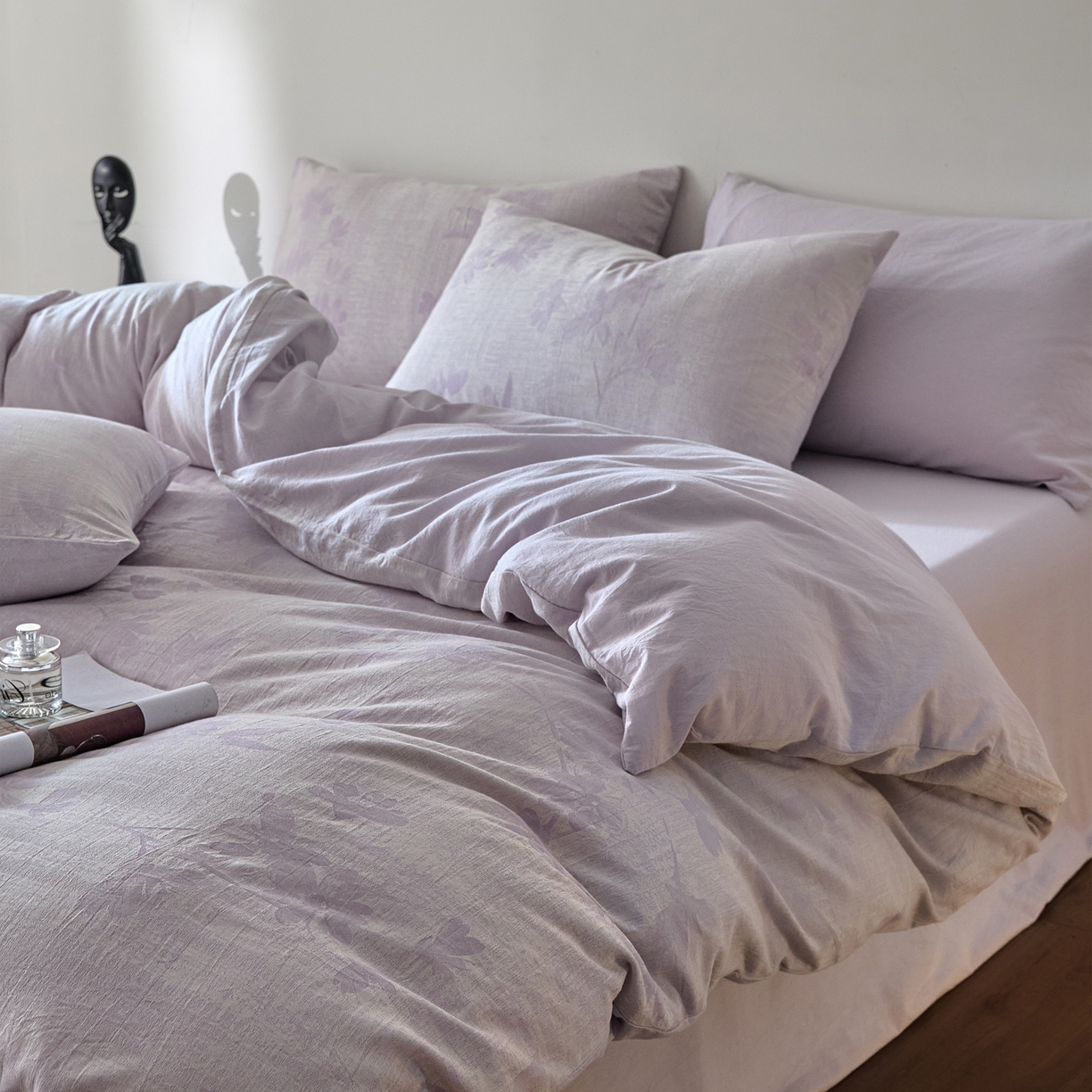 91家纺网 家纺一手货源 找家纺 （总）如一 2026新款A类色织提花全棉双层纱水洗棉四件套