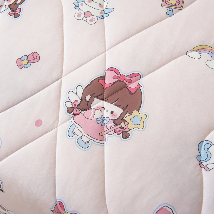 91家纺网 家纺一手货源 找家纺 鱼宝 2026新款儿童夏被凉席三件套 魔法公主