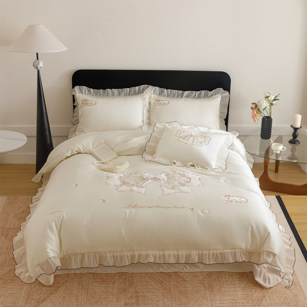 91家纺网 家纺一手货源 找家纺 （总）优贝家纺 2026新款夏被韩版夏被四件套刺绣款直播热款