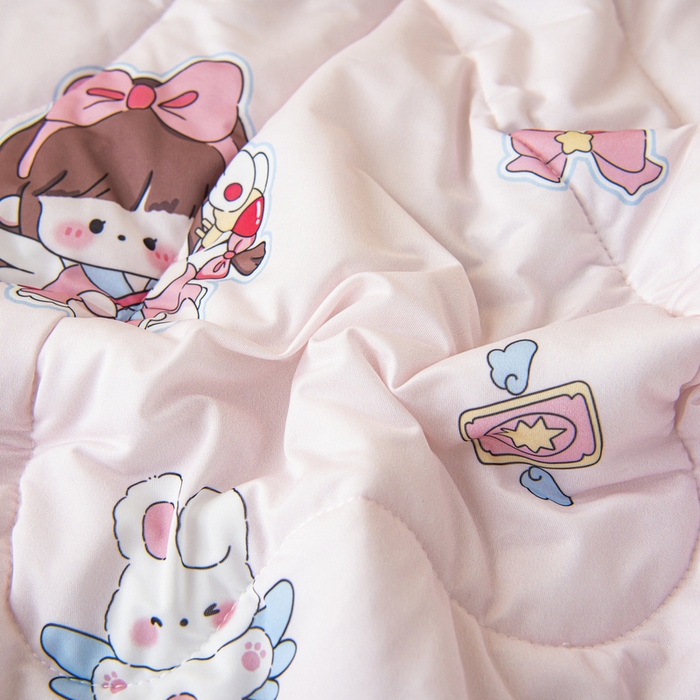 91家纺网 家纺一手货源 找家纺 鱼宝 2026新款儿童夏被凉席三件套 魔法公主