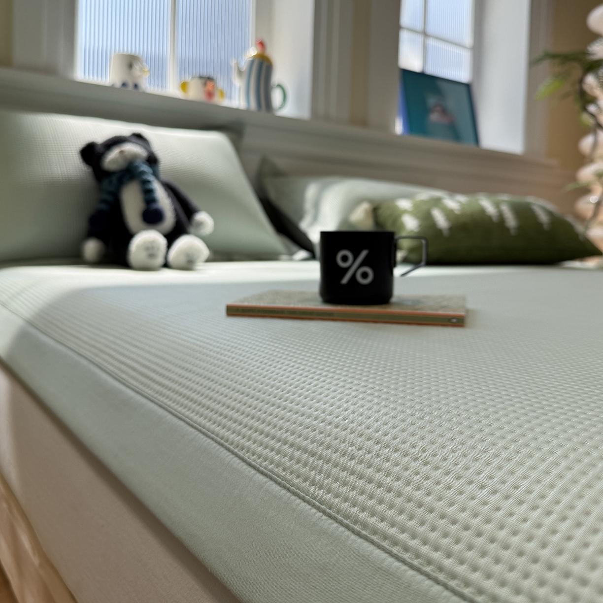 91家纺网 家纺一手货源 找家纺 GUJARY古家丽 2026新款A类刺绣凉豆豆凉席miumiu风绣蝴蝶结 青柠绿