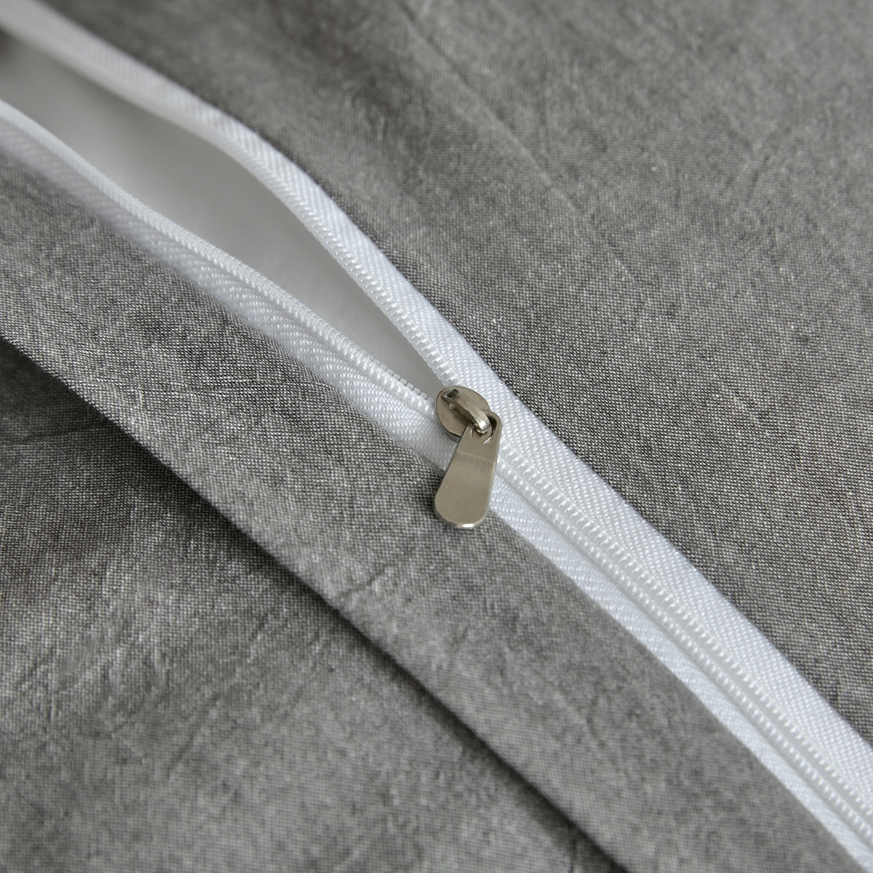 91家纺网 家纺一手货源 找家纺 如一 2026新款A类色织提花全棉双层纱水洗棉四件套 花忆灰