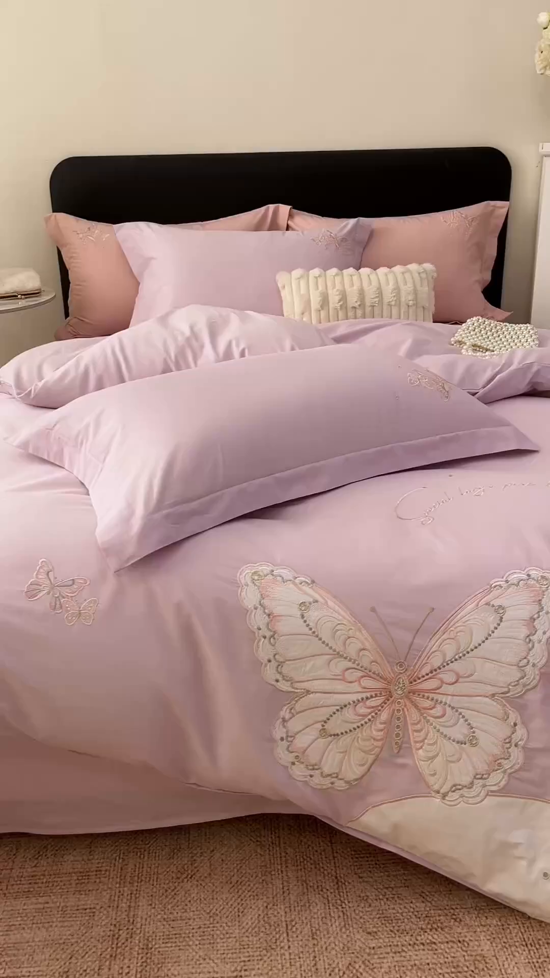 91家纺网 家纺一手货源 找家纺 优贝家纺 2026新款夏被韩版夏被四件套刺绣款直播热款 花仙子-紫