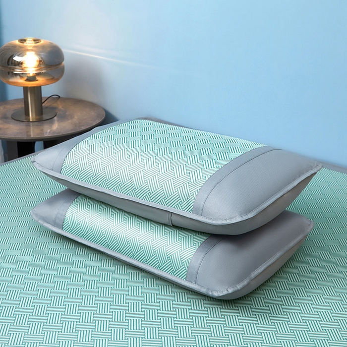 91家纺网 家纺一手货源 找家纺 航途席业 2026新款抗菌三明治冰凉席床席床笠-思绪 思绪 薄荷绿床笠款