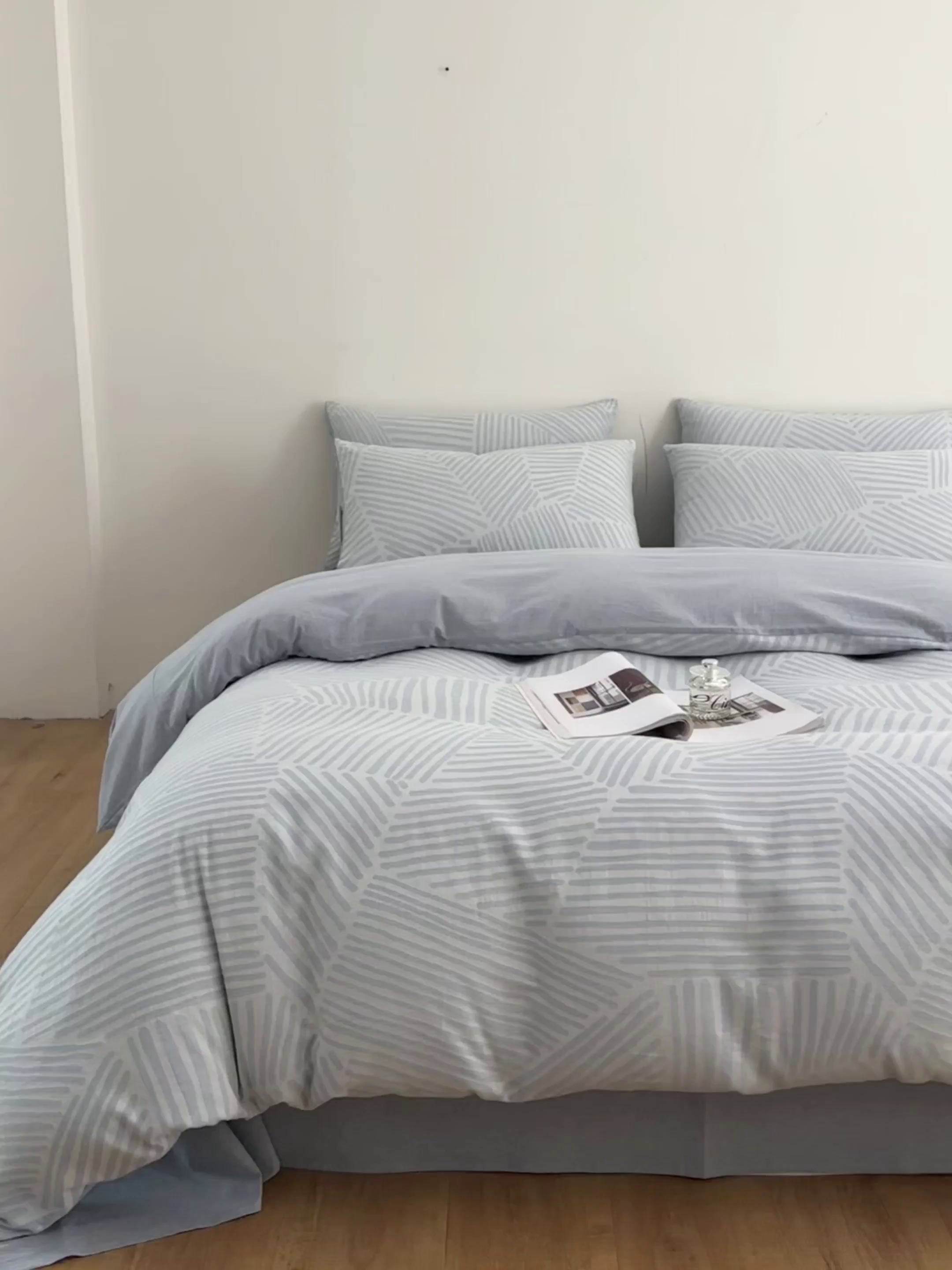 91家纺网 家纺一手货源 找家纺 （总）如一 2026新款A类色织提花全棉双层纱水洗棉四件套