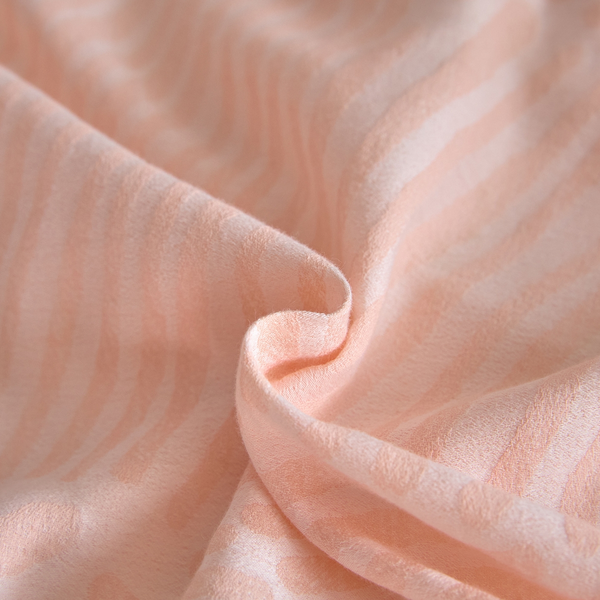 91家纺网 家纺一手货源 找家纺 如一 2026新款A类色织提花全棉双层纱水洗棉四件套 序章粉