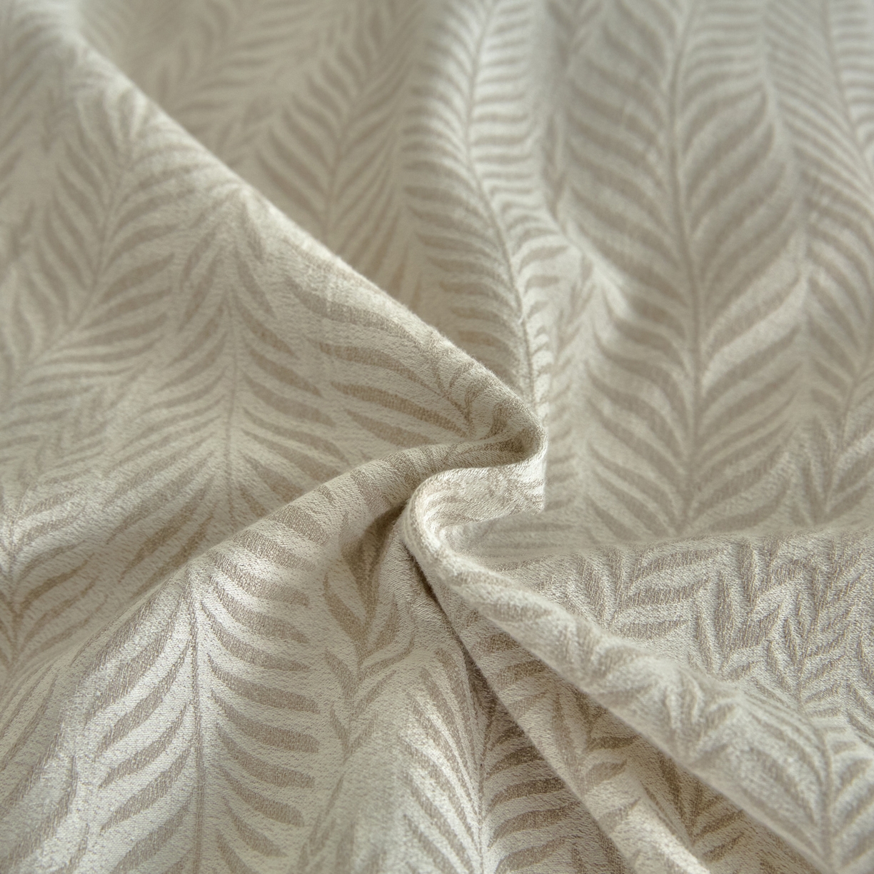 91家纺网 家纺一手货源 找家纺 如一 2026新款A类色织提花全棉双层纱水洗棉四件套 叶笙咖