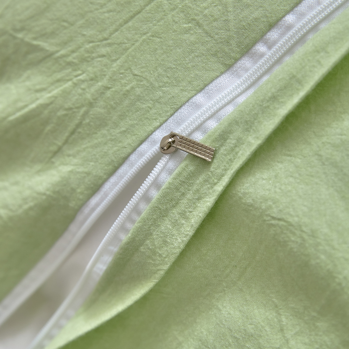 91家纺网 家纺一手货源 找家纺 如一 2026新款A类色织提花全棉双层纱水洗棉四件套 浮光绿