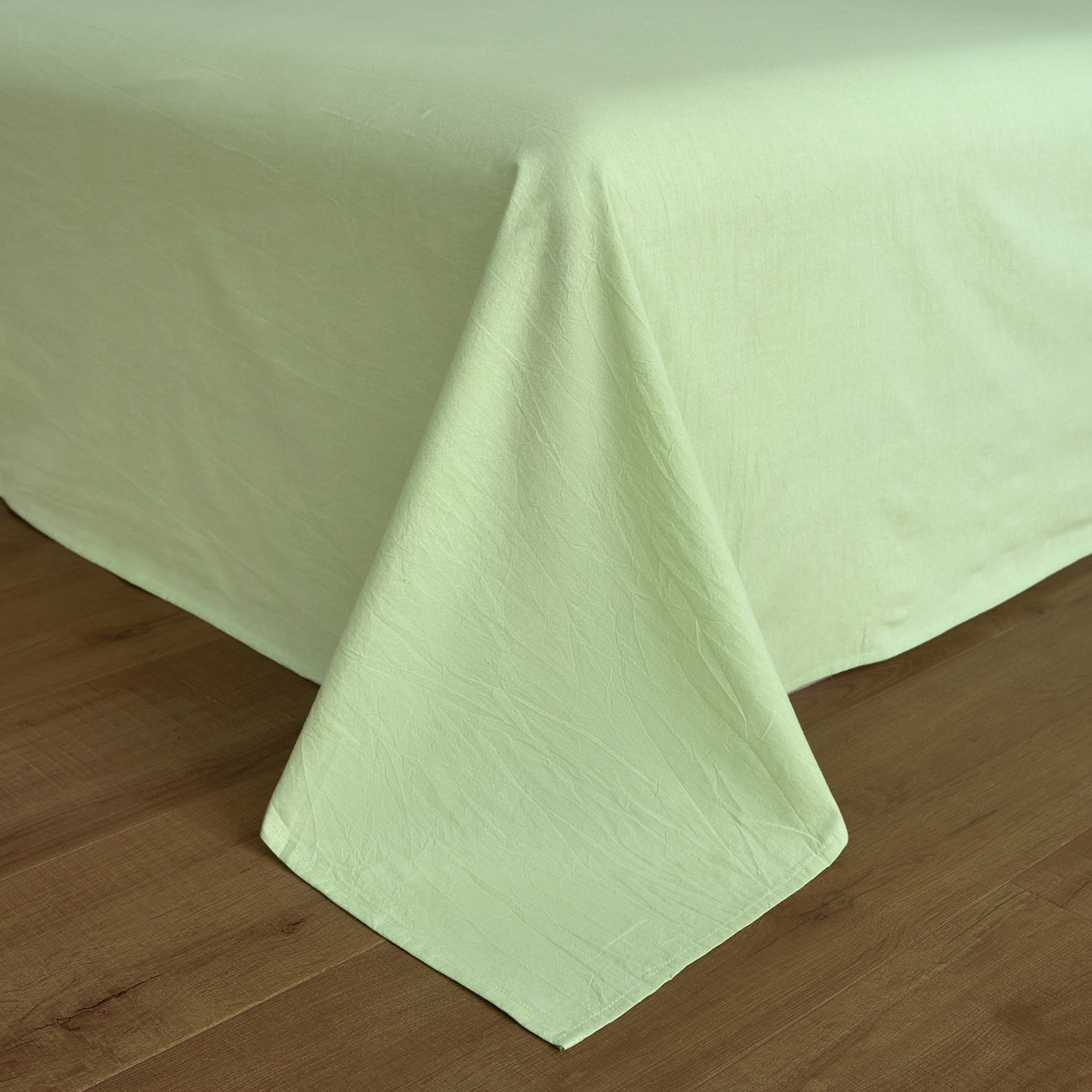 91家纺网 家纺一手货源 找家纺 如一 2026新款A类色织提花全棉双层纱水洗棉四件套 骏影绿