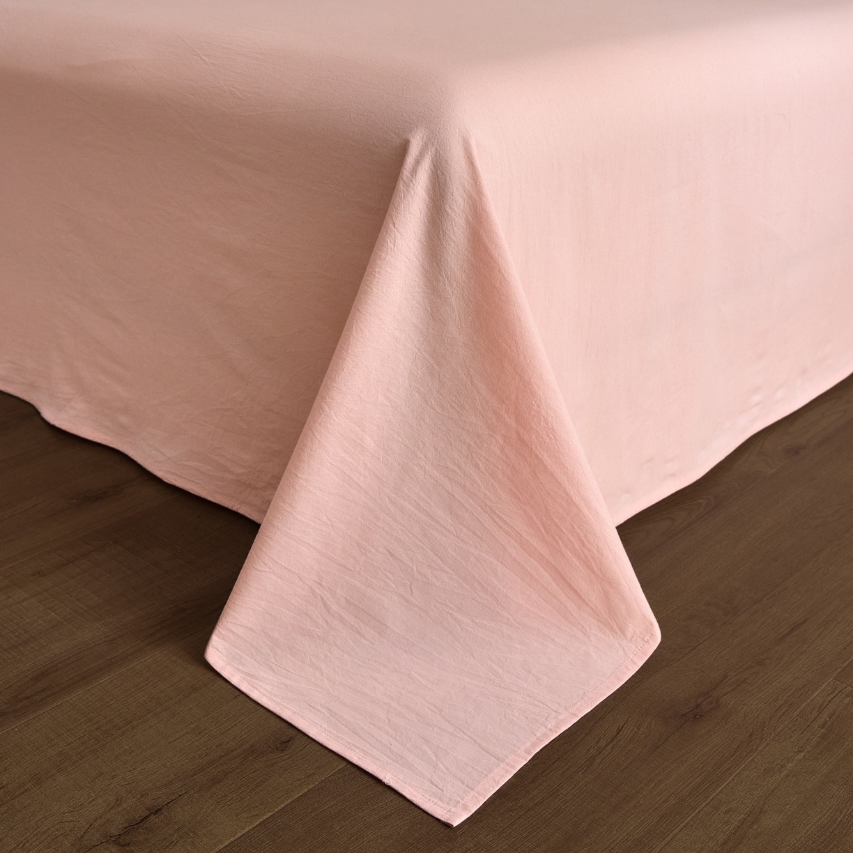 91家纺网 家纺一手货源 找家纺 如一 2026新款A类色织提花全棉双层纱水洗棉四件套 叶笙粉