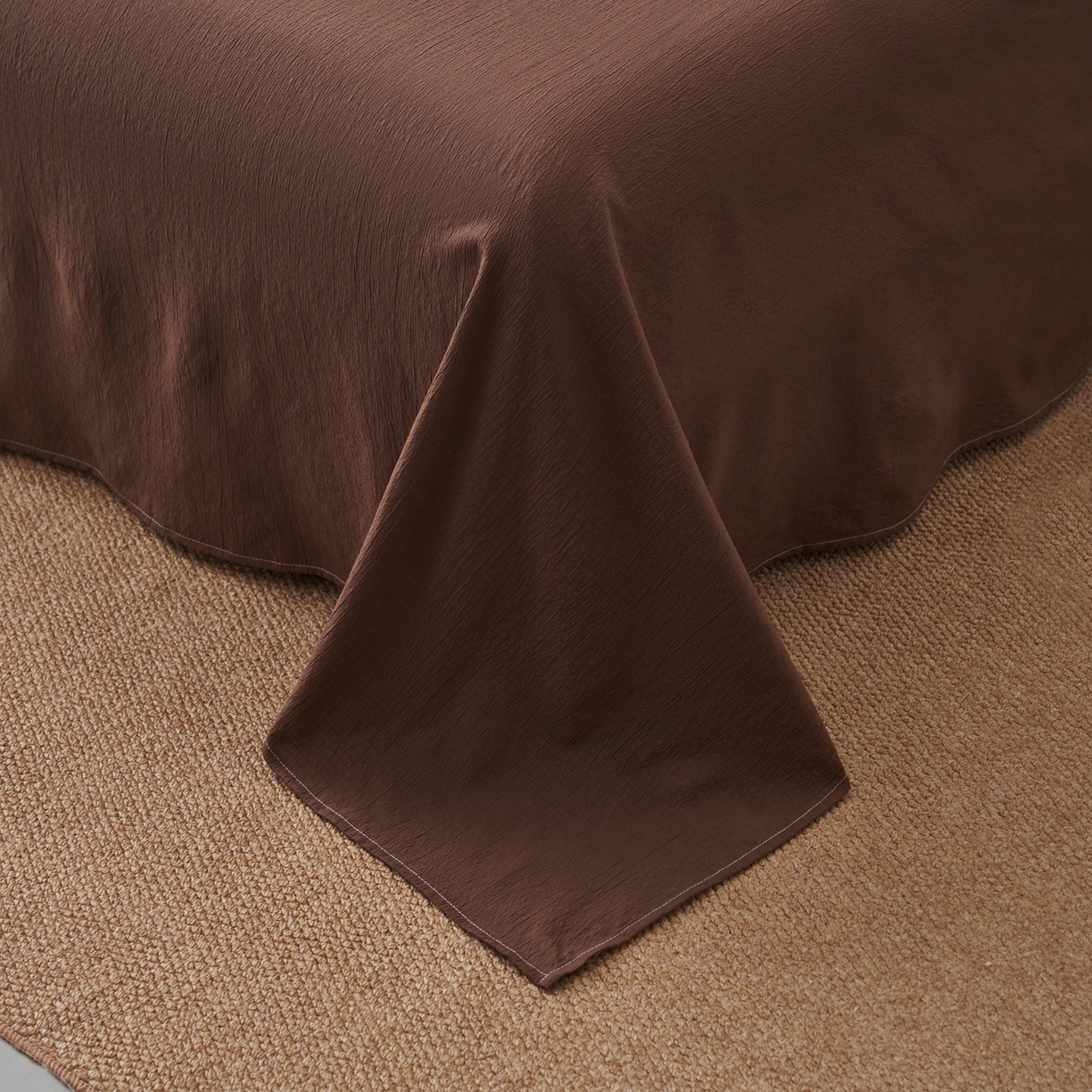 91家纺网 家纺一手货源 找家纺 晨曦家纺 2026春夏新款复古博主风A类亚麻皱皱纱花边四件套 花影旧时光