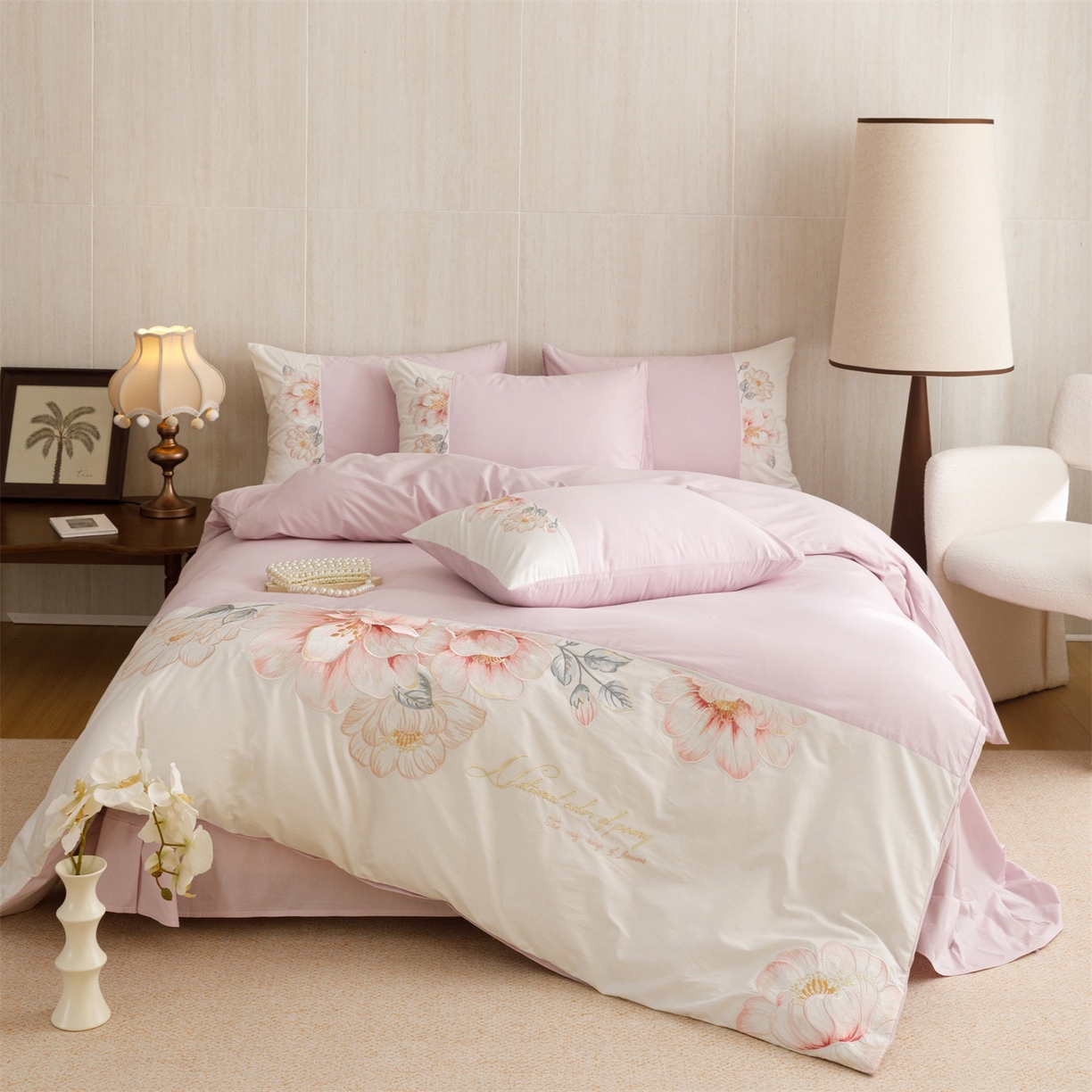 91家纺网 家纺一手货源 找家纺 （总）优贝家纺 2026直播热款纯棉全棉100%刺绣四件套百分百