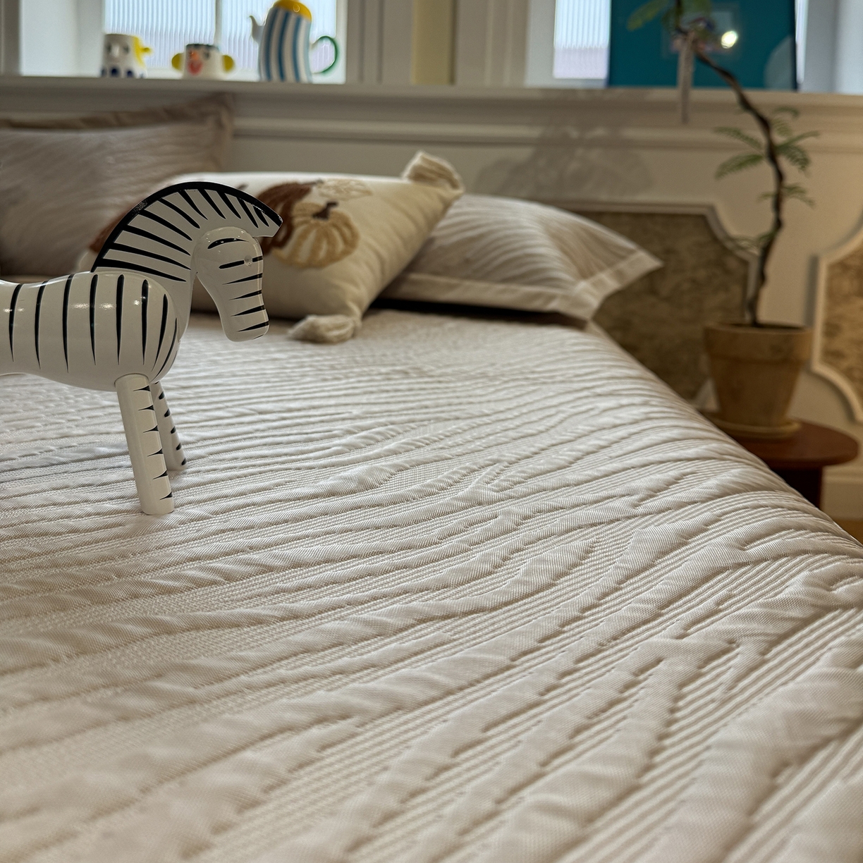 91家纺网 家纺一手货源 找家纺 GUJARY古家丽 2026新款A类云柔凉感豆豆席五花席 简斑香槟