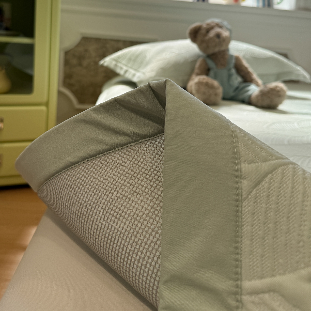 91家纺网 家纺一手货源 找家纺 GUJARY古家丽 2026新款A类云柔凉感豆豆席五花席 绿意叶绿