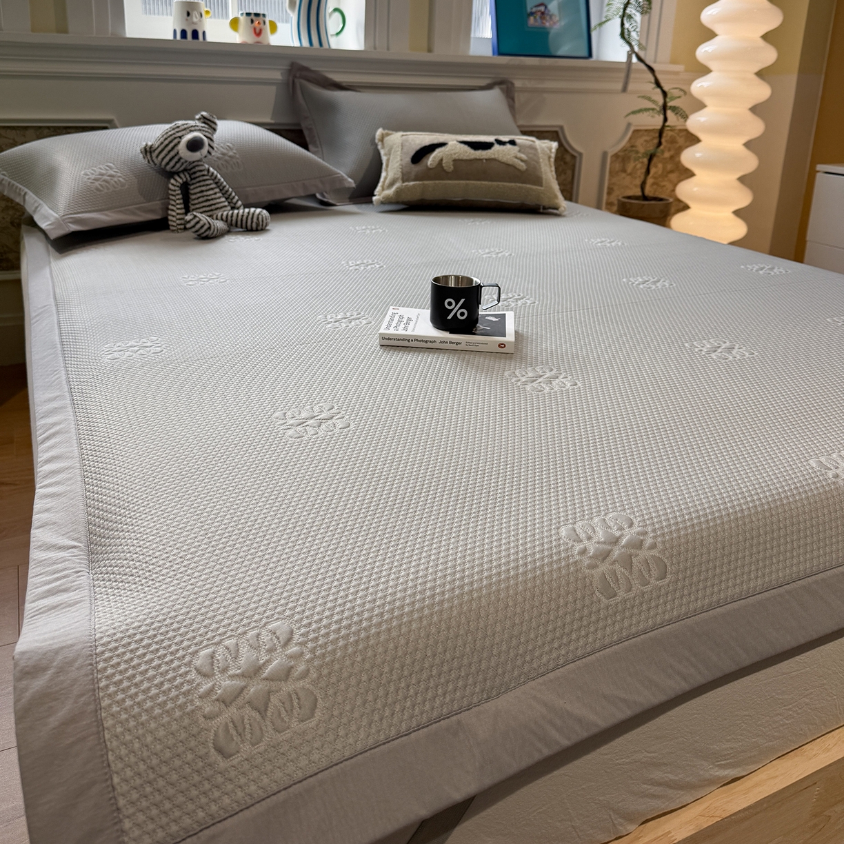 91家纺网 家纺一手货源 找家纺 GUJARY古家丽 2026新款A类云柔凉感豆豆席五花席 罗意威灰