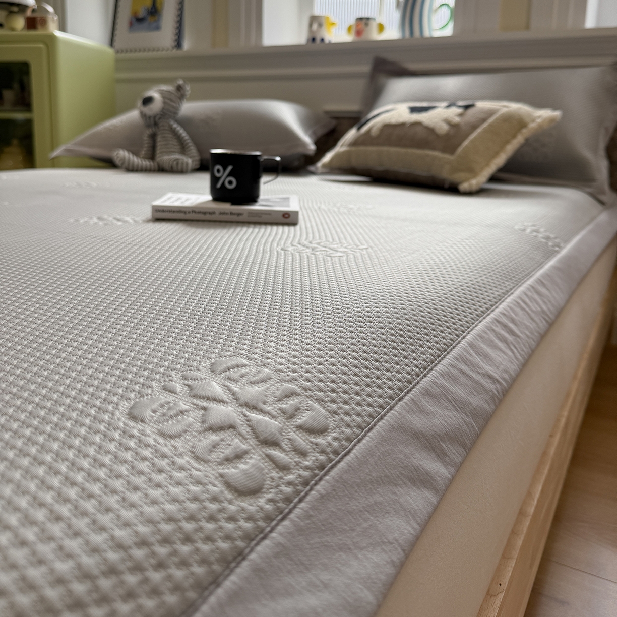 91家纺网 家纺一手货源 找家纺 GUJARY古家丽 2026新款A类云柔凉感豆豆席五花席 罗意威灰