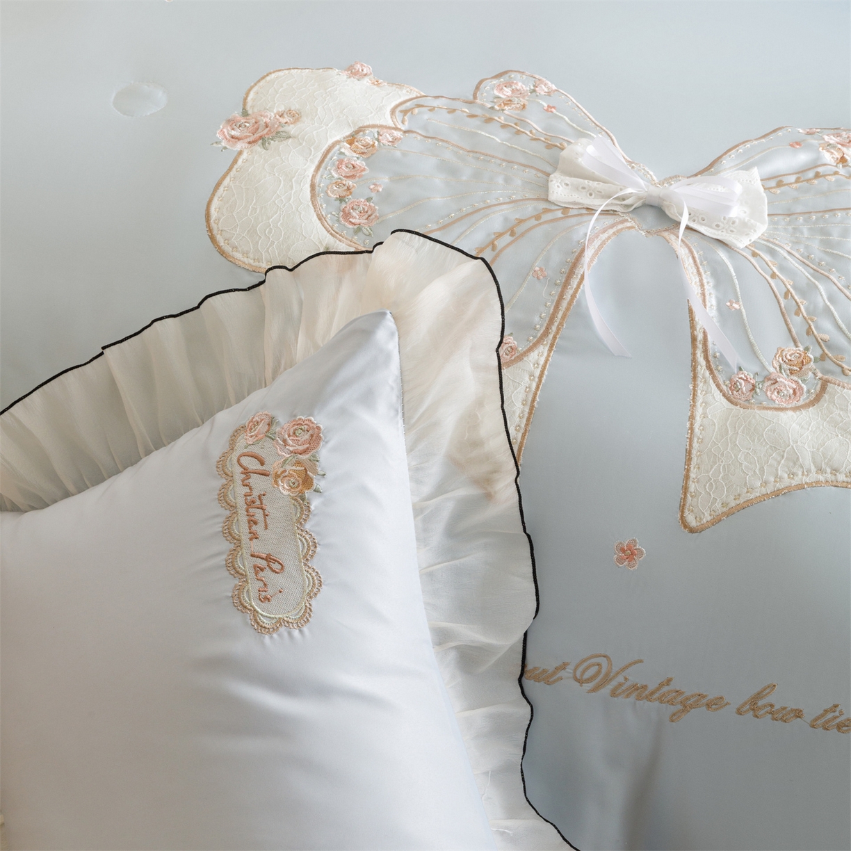 91家纺网 家纺一手货源 找家纺 绒棉世家 2026新款夏被韩版夏被四件套刺绣款直播热款 花仙子-蓝