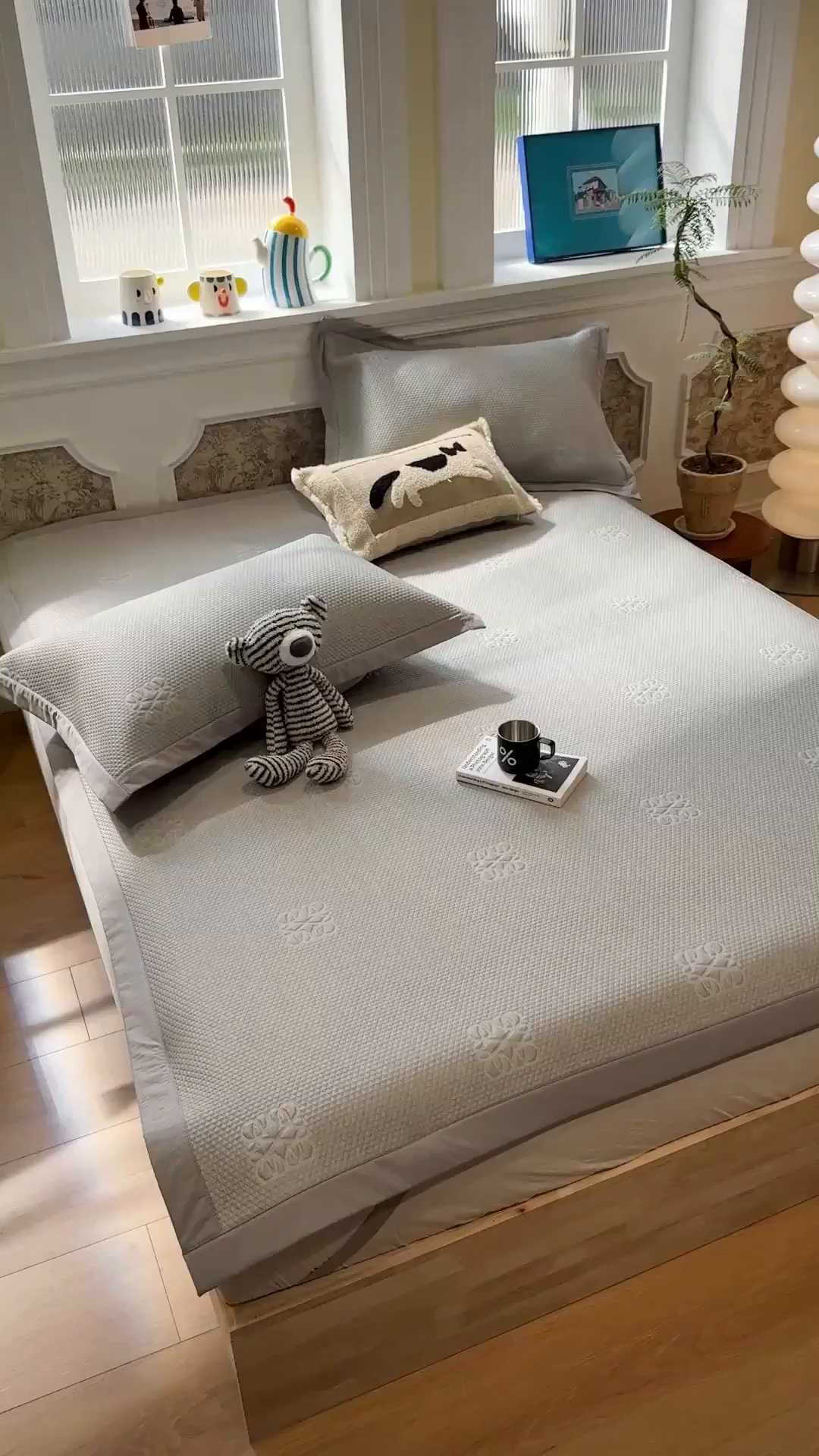 91家纺网 家纺一手货源 找家纺 GUJARY古家丽 2026新款A类云柔凉感豆豆席五花席 罗意威灰