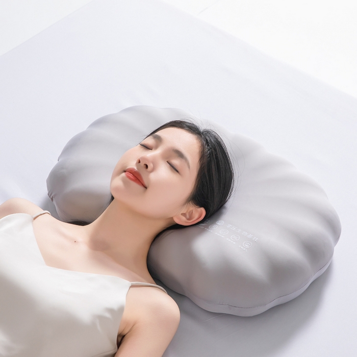 91家纺网 家纺一手货源 找家纺 七夜居 2026新款生物基贝壳枕云朵护颈枕芯零压力枕头记忆棉枕芯 贝壳枕-灰色