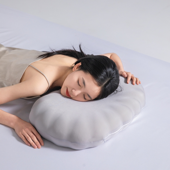 91家纺网 家纺一手货源 找家纺 七夜居 2026新款生物基贝壳枕云朵护颈枕芯零压力枕头记忆棉枕芯 贝壳枕-灰色