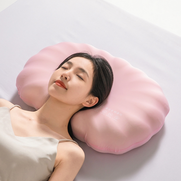 91家纺网 家纺一手货源 找家纺 七夜居 2026新款生物基贝壳枕云朵护颈枕芯零压力枕头记忆棉枕芯 贝壳枕-粉色