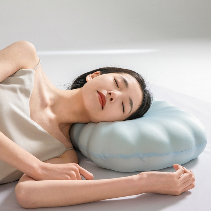 91家纺网 家纺一手货源 找家纺 七夜居 2026新款生物基贝壳枕云朵护颈枕芯零压力枕头记忆棉枕芯 贝壳枕-浅绿