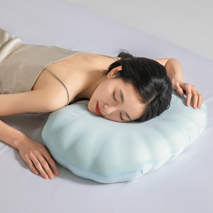 91家纺网 家纺一手货源 找家纺 七夜居 2026新款生物基贝壳枕云朵护颈枕芯零压力枕头记忆棉枕芯 贝壳枕-浅绿