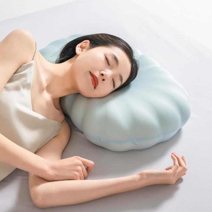 91家纺网 家纺一手货源 找家纺 七夜居 2026新款生物基贝壳枕云朵护颈枕芯零压力枕头记忆棉枕芯 贝壳枕-浅绿