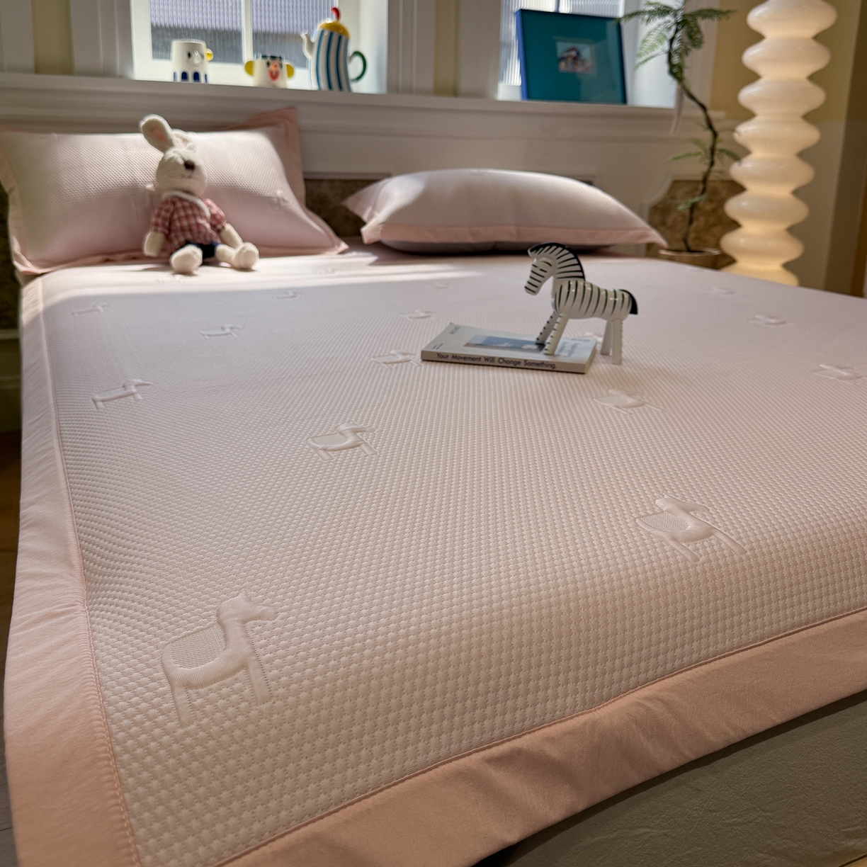 91家纺网 家纺一手货源 找家纺 GUJARY古家丽 2026新款A类云柔凉感豆豆席五花席 小福马粉