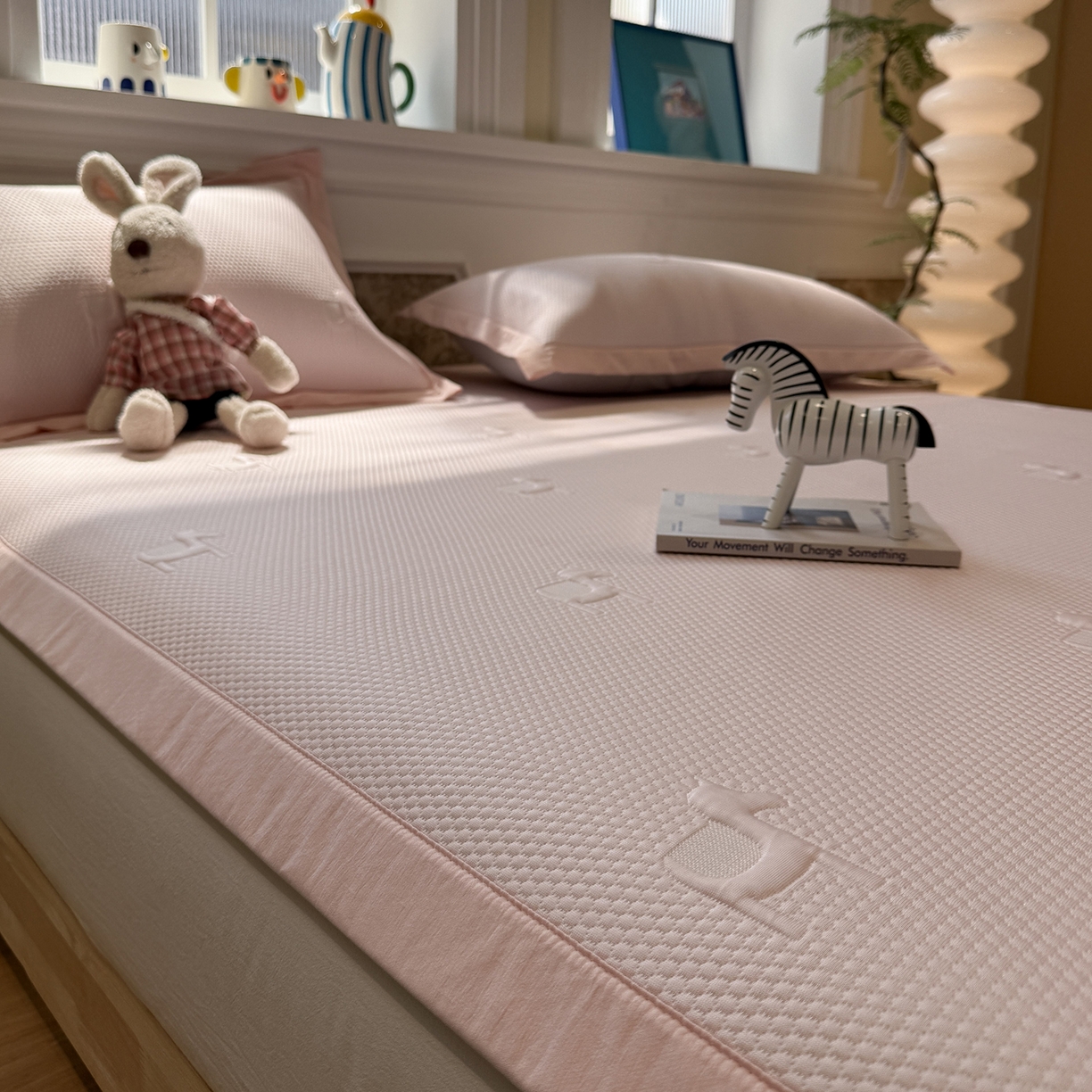 91家纺网 家纺一手货源 找家纺 GUJARY古家丽 2026新款A类云柔凉感豆豆席五花席 小福马粉